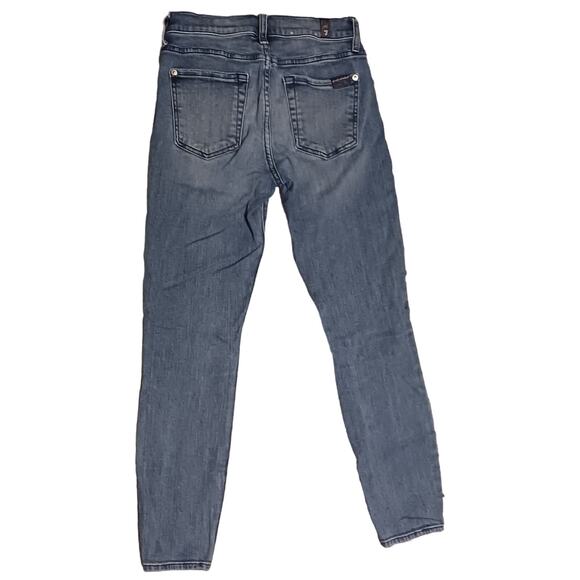 Women's 7 for all Mankind Ankle Skinny Jeans Size 25 Faded 25Wx26L - Picture 2 of 13